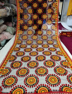 DHARMEE Net Embroidered Women Dupatta