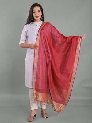 Apratim Poly Chanderi Solid Women Dupatta