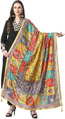 A R SILK DUPATTA HUB Silk Blend Embroidered Women Dupatta