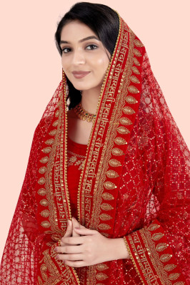TinyTwist Net Embroidered Women Dupatta