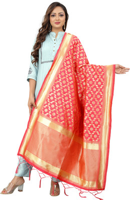KriFab Collection Cotton Silk Self Design Women Dupatta