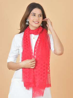 Nakoda Creation Net Self Design Women Dupatta