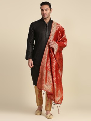 DUPATTA BAZAAR Silk Blend Woven Men Dupatta