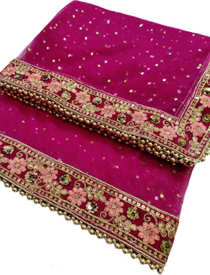 Navti Creations Net Embroidered Women Dupatta