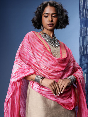 Taavi Cotton Silk Self Design Women Dupatta
