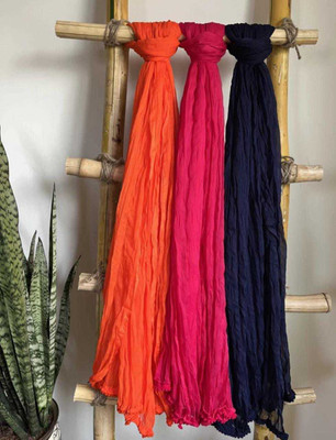 Nakoda Creation Cotton Blend Solid Women Dupatta