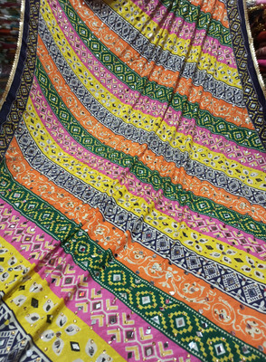 Fancy duppatta house Silk Blend Embroidered Women Dupatta