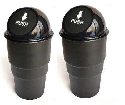 MIZO Mini Car Trash Bin Trash Garbage Can for All Car Office Home Desktop Plastic Dustbin(Multicolor, Pack of 2)