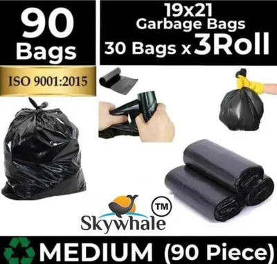 KALP CRAZE GARBAGE-3 Plastic Dustbin(Black, Pack of 3)