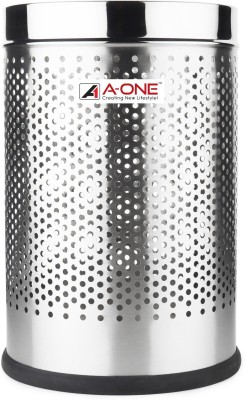 A-ONE Open Perforated Bin | SS 202 Trash Can | Multipurpose Wastebasket 8x12Inch,10L Stainless Steel Dustbin(Silver)