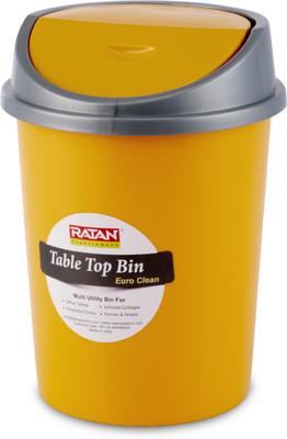 RATAN RATAN PLASTICWARE Euro Clean Table Top Dustbin (Big)-Tech Yellow (Pack Of 1) Plastic Dustbin (Yellow) For Rs. 149 @ 70 %