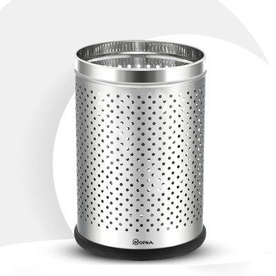 Mofna Perforated Dustbin 10x14 Inch,18L, Garbage Bin, Paper Bin Stainless Steel Dustbin(Silver)