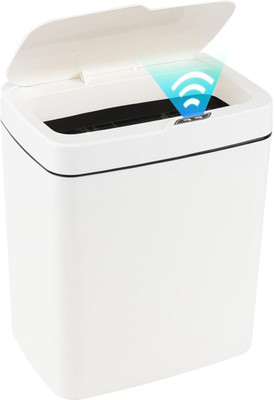 ON GATE 15 Liter Sensor Trash Can with Touchless Infrared Lid, Automatic Waste Bin Plastic Dustbin(White)