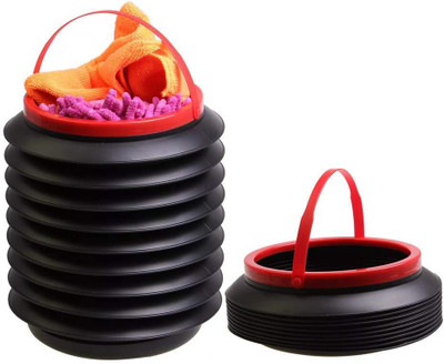 DARDRIS Collapsible Car Dustbin Pop Up Trash Plastic Dustbin(Black)
