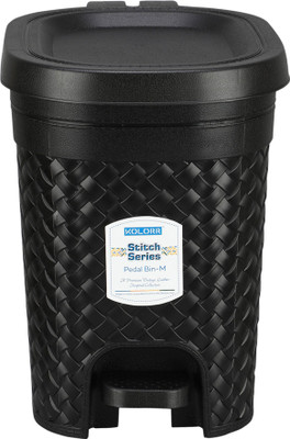 KOLORR Stitch 7L Pedal Dustbin /Garbage Waste Bin with Lid for Home, Kitchen, Office Plastic Dustbin(Black)