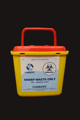 FAIRBIZPS 5 Litre Yellow Sharp Container for Medical Waste Disposal Plastic Dustbin(Yellow)