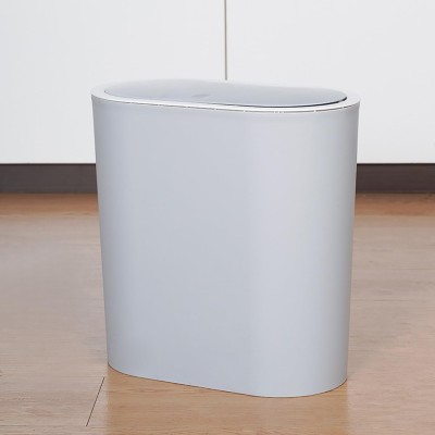 HOUSE OF QUIRK 10 Liter Plastic Wastebasket,Garbage Container Bin for Bathroom,Bedroom, Kitchen Plastic Dustbin(Grey)