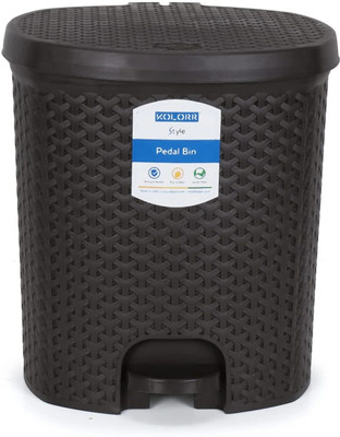 KOLORR Magnum Pedal Dustbin Medium Size Waste Bin with Lid 6L for Home Kitchen Office Plastic Dustbin(Brown)