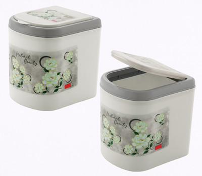 Liza Desktop Mini Waste Bin Disposal Dustbin for Car Office Desk and Home Use Plastic Dustbin(Grey, Pack of 2)