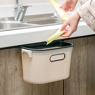 ON GATE Plastic Kitchen Dustbin Modern Lightweight Cabinet Door Hanging Garbage Bin Plastic Dustbin(Beige)