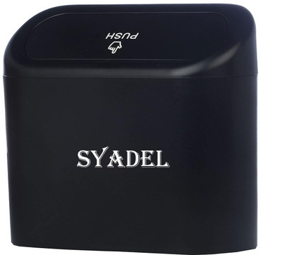 SYADEL Car Trash Bin Portable Dustbin with Lid Mini Garbage Plastic Dustbin(Black)