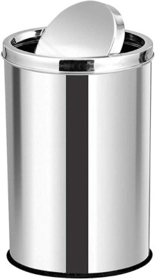 Mumma's LIFE Stainless Steel Swing Dust Bin with Lid (Swing Bin 8 * 12inch 09LTR) Stainless Steel Dustbin(Silver)