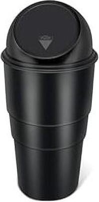 ornamac Car Dustbin | Mini Car Trash Can with Lid | Compact & Leak-Proof Plastic Dustbin(Black)