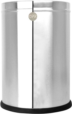 OPR Stainless Steel Solid Plain Open Dustbin - (8 x 12 in. - 10 Liter) Stainless Steel Dustbin(Steel)