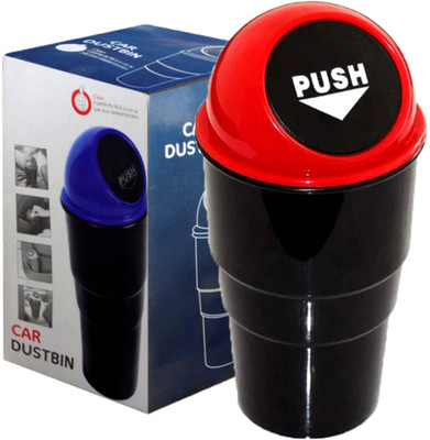 QuickLo MINI CAR DUSTBIN AUTOMATIC PORTABLE TRASH CAN FOR CAR HOME OFFICE Plastic Dustbin(Red, Black)