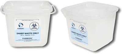FAIRBIZPS 1.5 L Sharp Container PP (Polypropylene) Dustbin(White, Pack of 2)