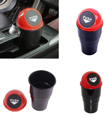 NM CREATION Mini Car Trash Bin Can Holder Dustbin -Black (L 17 x W 6.5 cms) Plastic Dustbin(Multicolor)