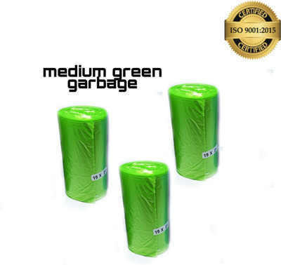 Shopative Green Garbage bag 19*21 pack of 3 rollsDustbin Plastic Dustbin(Green)