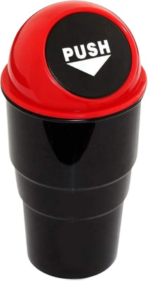 DeoDap Car Interior Dustbin For Car Mini Trash Bin/Compact Portable Trash Can For Car Plastic Dustbin(Red)