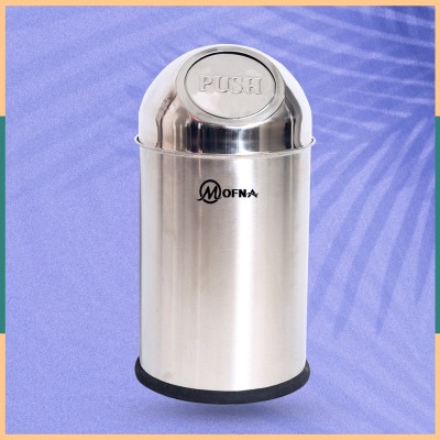 Mofna Stainless Steel Push can Dustbin 14x32, 80 Liter Trash can Paper Bin Stainless Steel Dustbin(Steel)