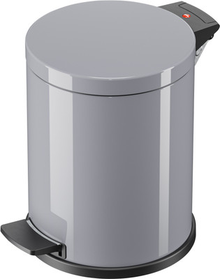 Leifheit Hailo Stainless steel Pedal Bin Waste collector with inner Plastic Bucket 12 Li Steel Dustbin(Silver)