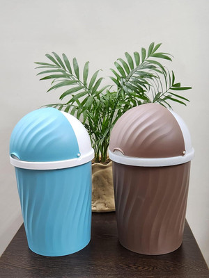 CSM Table Dustbin with attached lid, for Study Table- Combo of 2 Pcs Plastic Dustbin(Blue, Brown, Pack of 2)