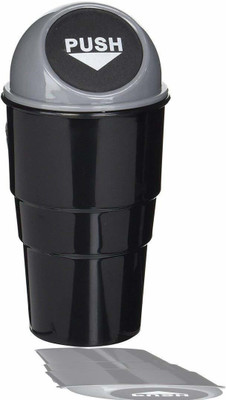 LOF Mini Car Trash Bin Can Holder car dustbin small Plastic Dustbin(Black)