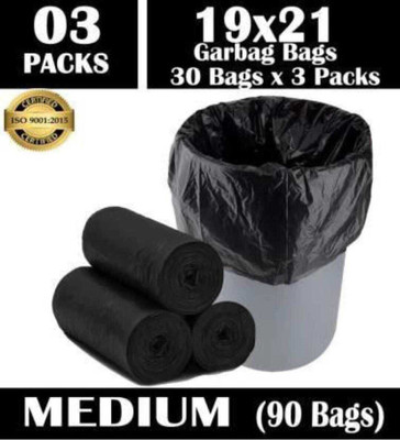 SEVENTEENSTITCH Premium OXO - Biodegradable Garbage Bags 19 X 21 Inch Medium Size(Pack Of 3Roll) Medium 3 L Garbage Bag  Pack Of 3(3Bag )