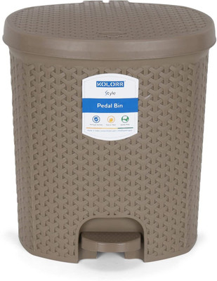 KOLORR Magnum 6L Pedal Dustbin /Trash Can/Garbage Waste Bin with Lid for Home, Kitchen Plastic Dustbin(Brown)