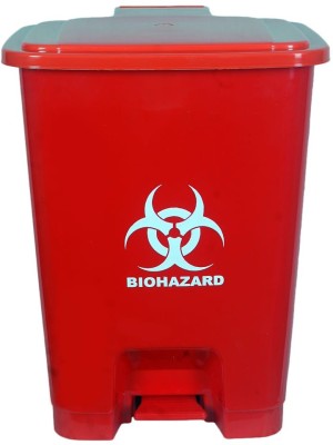 LISAMED Plastic Step-On, Bio-Medical Waste Dustbin (15 Litres) Plastic Dustbin(Red)
