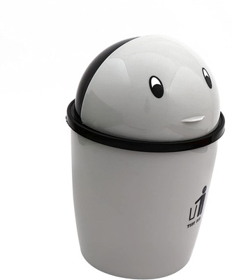 Eagean Plastic Mini Dustbin Small Table Garbage/Waste Bin, Trash Can Plastic Dustbin(Grey)