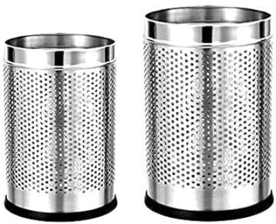 PackPro (10+18) Ltr Combo of Perforated Stainless Steel Dustbin(Silver)