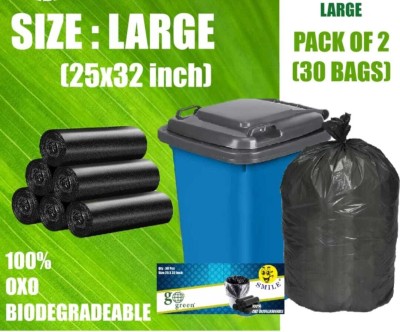 Ragoho Dustbin Large Covers O(15Bag ) Large 70 L Garbage Bag Pack Of 1 (15Bag ) Plastic Dustbin(Black)