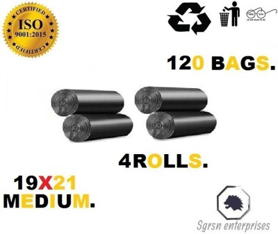 CARTLOG 19x21 inches - Pack of 4, Black - ( 30 Bags Per Roll ).Dustbin Plastic Dustbin(Black)