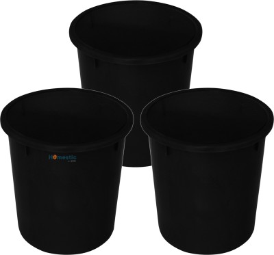 HOMESTIC Plastic Open Dustbin, Garbage Bin For Home 5Ltr.- Pack of 3 (Black) Plastic Dustbin(Black, Pack of 3)