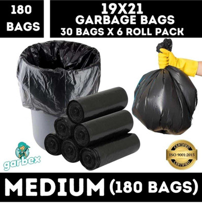 KALP CRAZE Biodegradable Garbage Bags 19 X 21 Inches Medium Size Plastic Dustbin (Bla Plastic Dustbin(Black, Pack of 6)