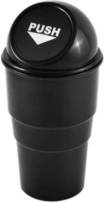 DeoDap Car Interior Dustbin For Car Mini Trash Bin/Compact Portable Trash Can For Car Plastic Dustbin(Black)