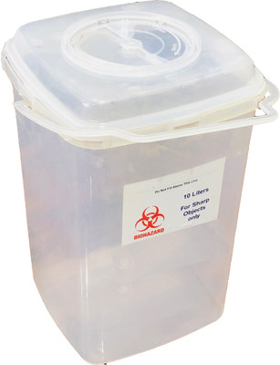 RATISON Bio medical sharp container box puncture proof 10 ltr (CE ISO 23907 CERTIFIED) PP (Polypropylene) Dustbin(White)