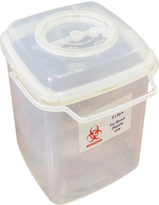 KITHANIA Bio medical sharp container puncture proof 5 ltr white(CE & ISO 23907 CERTIFIED) PP (Polypropylene) Dustbin(White)