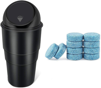 VIDRUTH Car Dustbin | Mini Car Trash Can with Lid | Compact & Leak-Proof Plastic Dustbin(Multicolor)